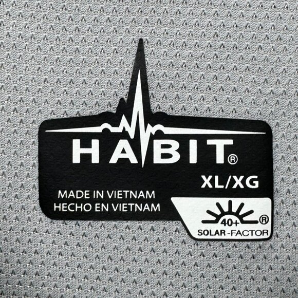 Habit Gray Plaid Button Down Fishing Shirt Solar Factor 40+ Vented Men’s XL - Picture 5 of 7